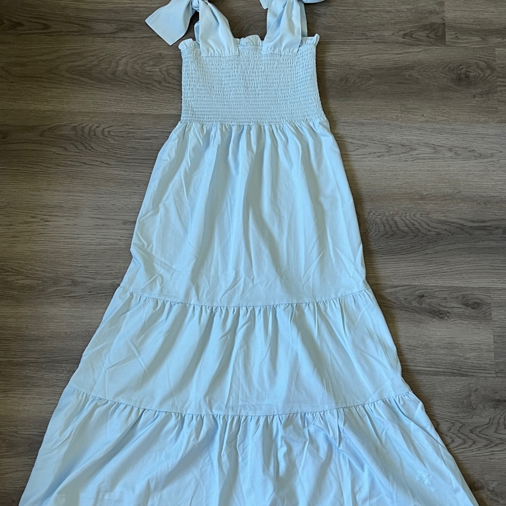 SHEIN Ladies size small baby blue dress. Tie the straps to be a halter or as pic